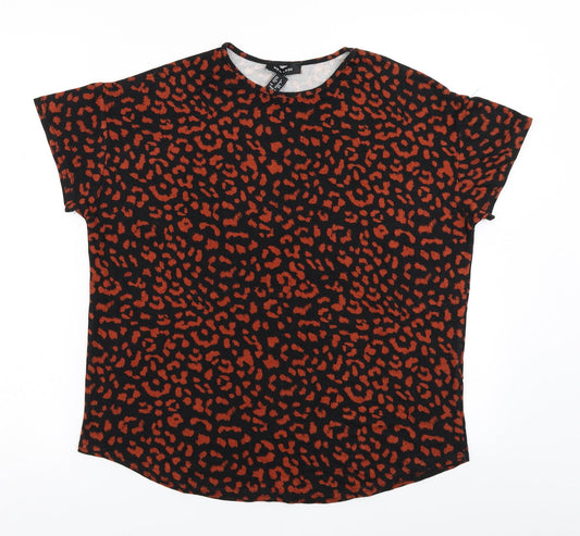 Womens UK Size 8 New Look Brown Basic T-Shirt