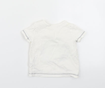 NEXT Baby White   Basic T-Shirt Size 0-3 Months  - elephant