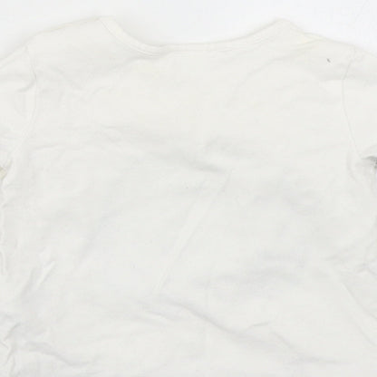NEXT Baby White   Basic T-Shirt Size 0-3 Months  - elephant