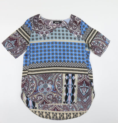 Womens UK Size 8 Missguided Blue Basic Blouse