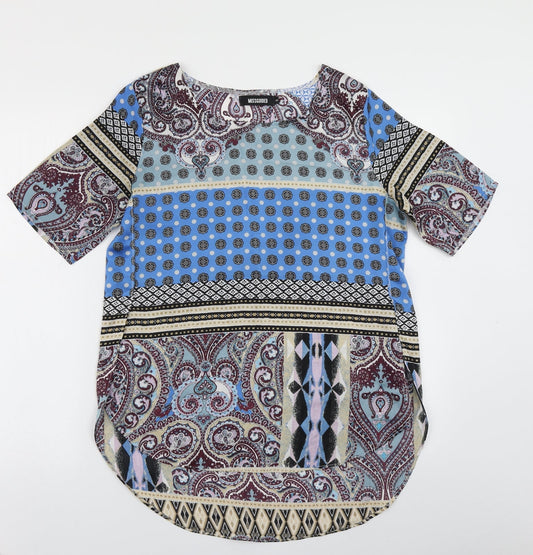 Womens UK Size 8 Missguided Blue Basic Blouse