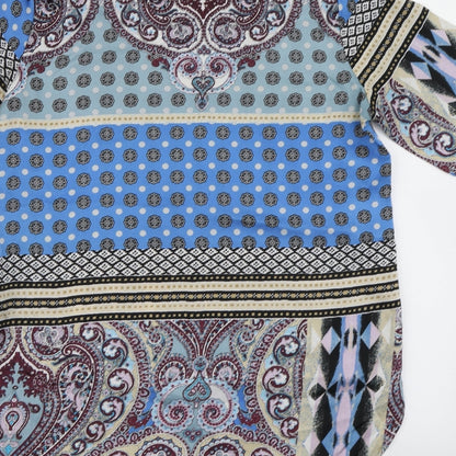 Womens UK Size 8 Missguided Blue Basic Blouse