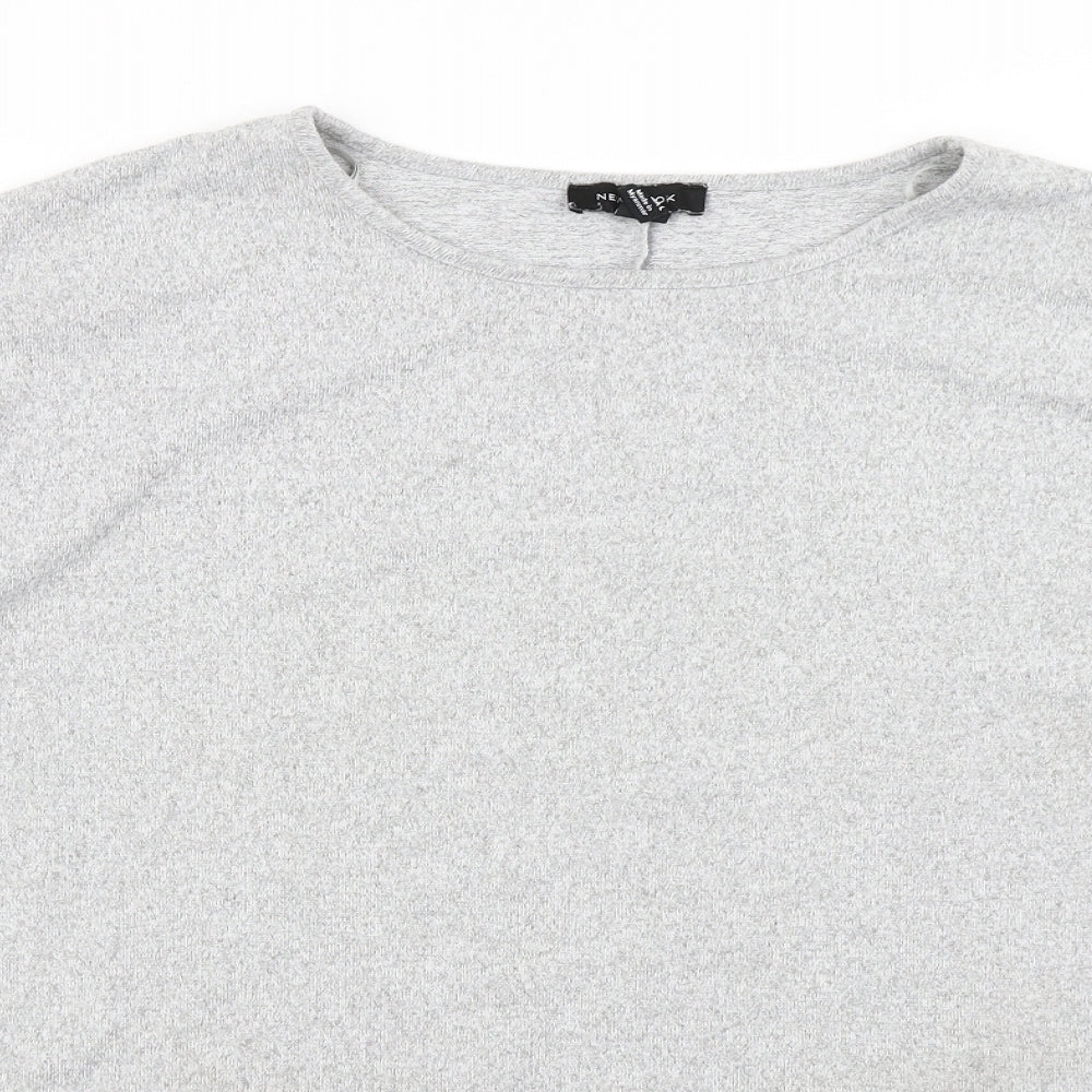 Womens UK Size M New Look Grey Basic T-Shirt