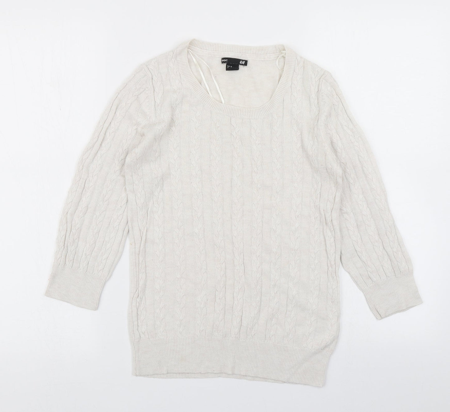Womens UK Size XS H&M White Pullover Jumper