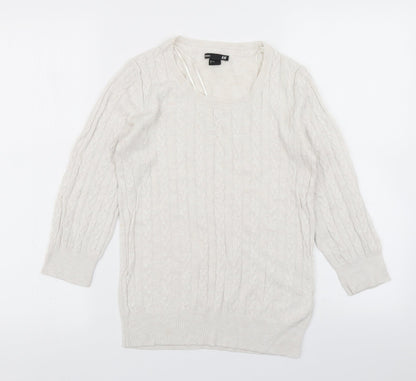 Womens UK Size XS H&M White Pullover Jumper
