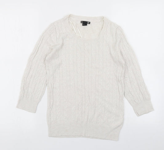 Womens UK Size XS H&M White Pullover Jumper