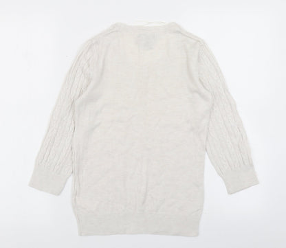 Womens UK Size XS H&M White Pullover Jumper