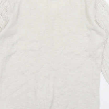 Womens UK Size XS H&M White Pullover Jumper