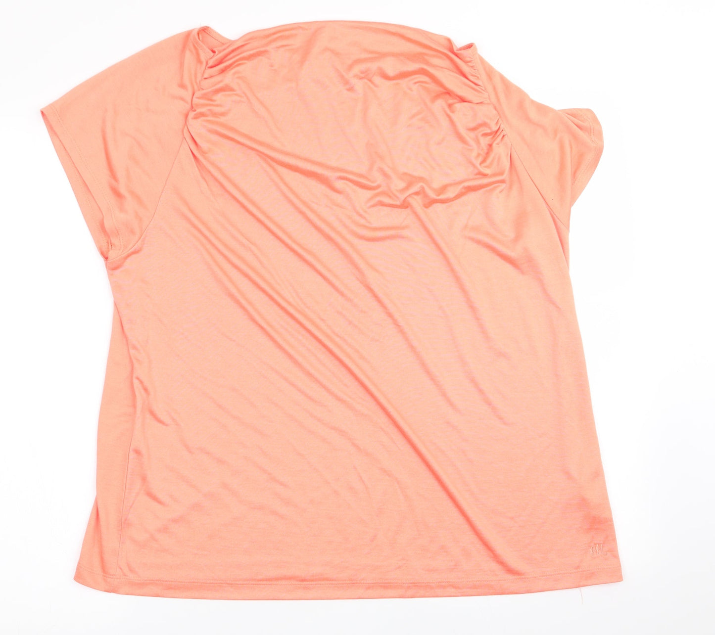Womens UK Size XL marble Orange Basic T-Shirt