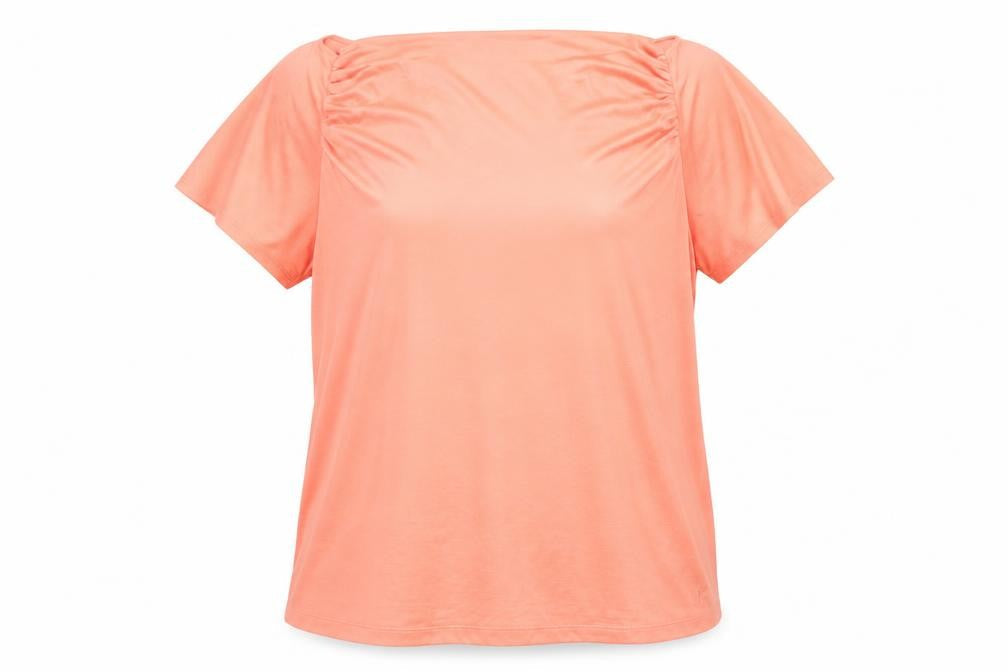 Womens UK Size XL marble Orange Basic T-Shirt