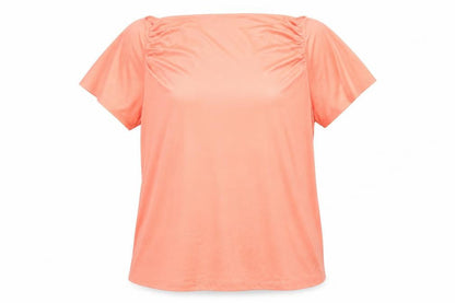 Womens UK Size XL marble Orange Basic T-Shirt
