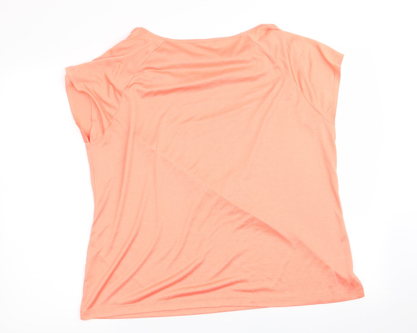 Womens UK Size XL marble Orange Basic T-Shirt