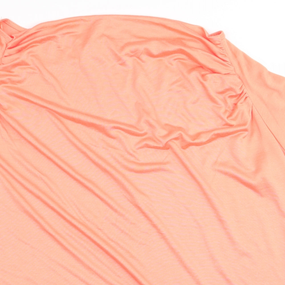 Womens UK Size XL marble Orange Basic T-Shirt