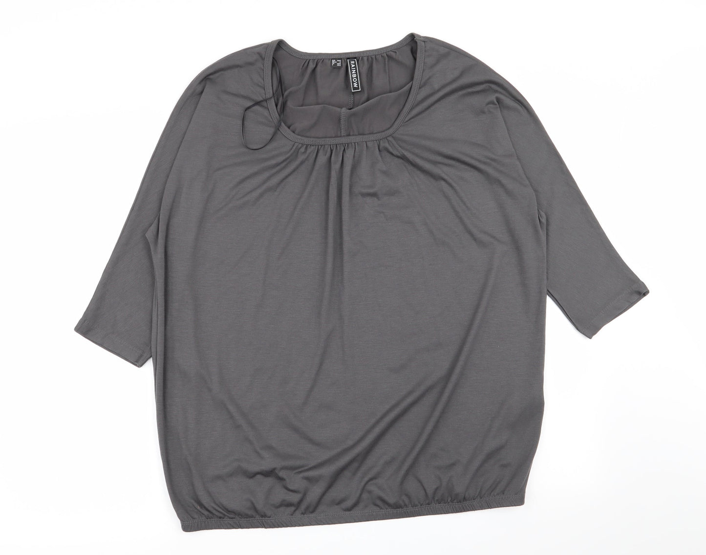Womens UK Size M Rainbow Grey Basic T-Shirt