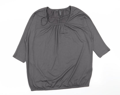 Womens UK Size M Rainbow Grey Basic T-Shirt