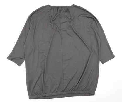Womens UK Size M Rainbow Grey Basic T-Shirt