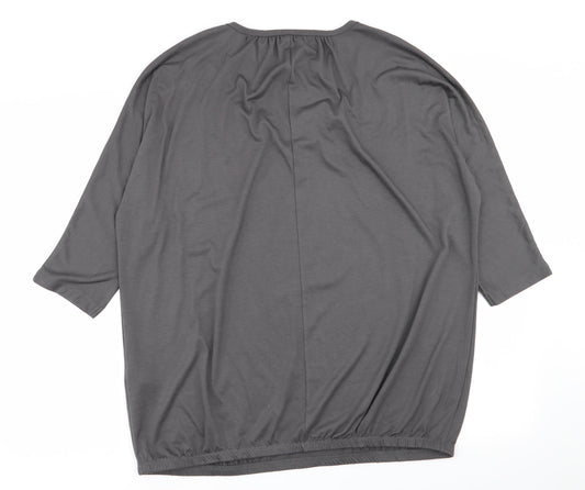 Womens UK Size M Rainbow Grey Basic T-Shirt