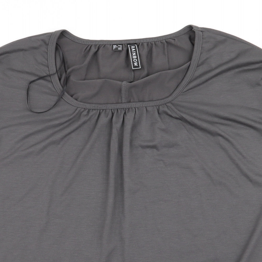 Womens UK Size M Rainbow Grey Basic T-Shirt