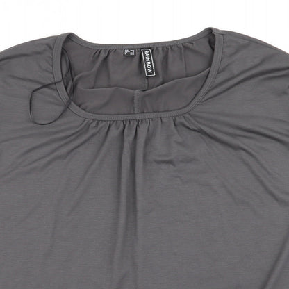 Womens UK Size M Rainbow Grey Basic T-Shirt