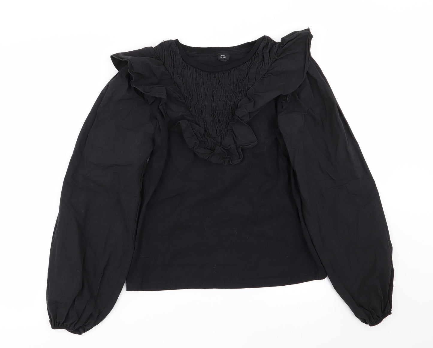 Womens UK Size 6 River Island Black Basic Blouse