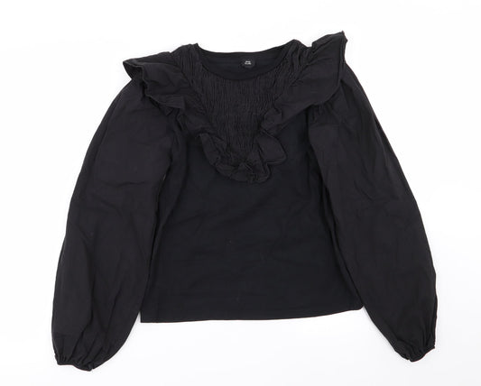Womens UK Size 6 River Island Black Basic Blouse