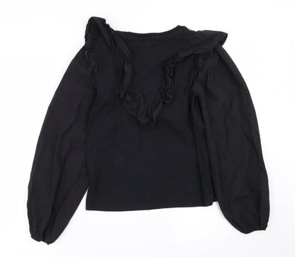 Womens UK Size 6 River Island Black Basic Blouse