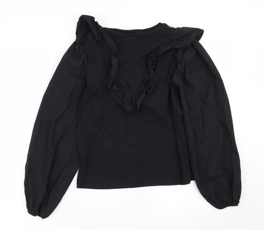 Womens UK Size 6 River Island Black Basic Blouse