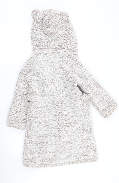 F&F Girls Beige Solid  Top Robe Size 7-8 Years