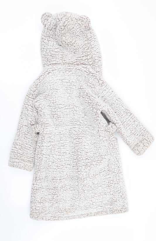 F&F Girls Beige Solid  Top Robe Size 7-8 Years