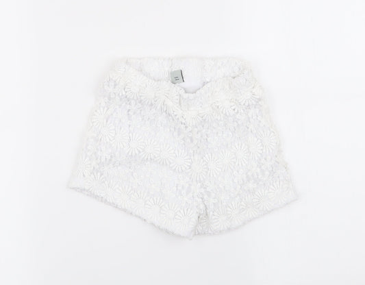 TU Girls White Floral  Hot Pants Shorts Size 6 Years