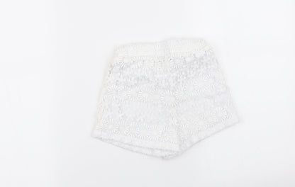 TU Girls White Floral  Hot Pants Shorts Size 6 Years