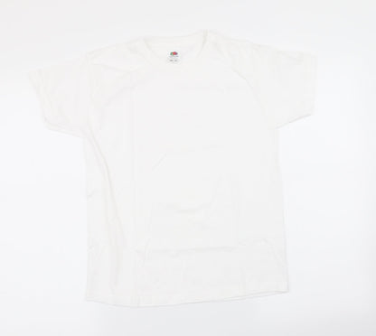 Fruit of the Loom Boys White   Basic T-Shirt Size 9-10 Years