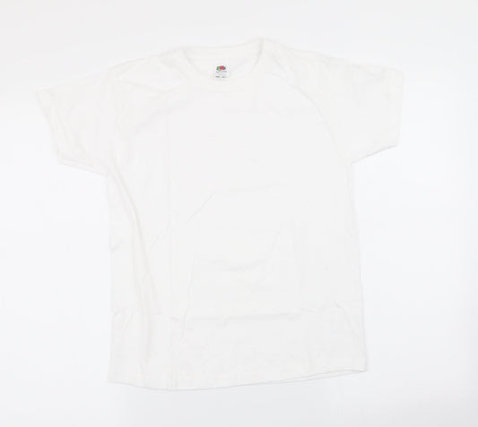 Fruit of the Loom Boys White   Basic T-Shirt Size 9-10 Years