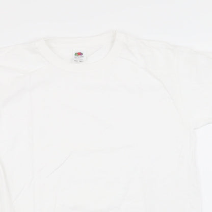 Fruit of the Loom Boys White   Basic T-Shirt Size 9-10 Years