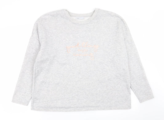 Womens UK Size L Papaya Grey Pullover Jumper