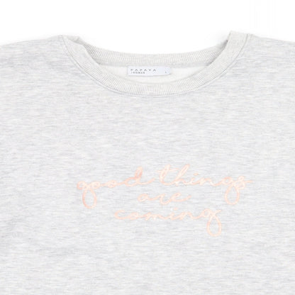 Womens UK Size L Papaya Grey Pullover Jumper