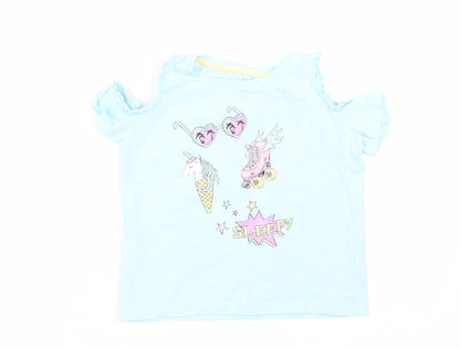 Matalan Girls Blue Solid  Top Pyjama Top Size 6 Years