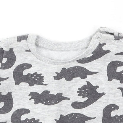 Matalan Boys Grey Animal Print  Pullover Jumper Size 0-3 Months