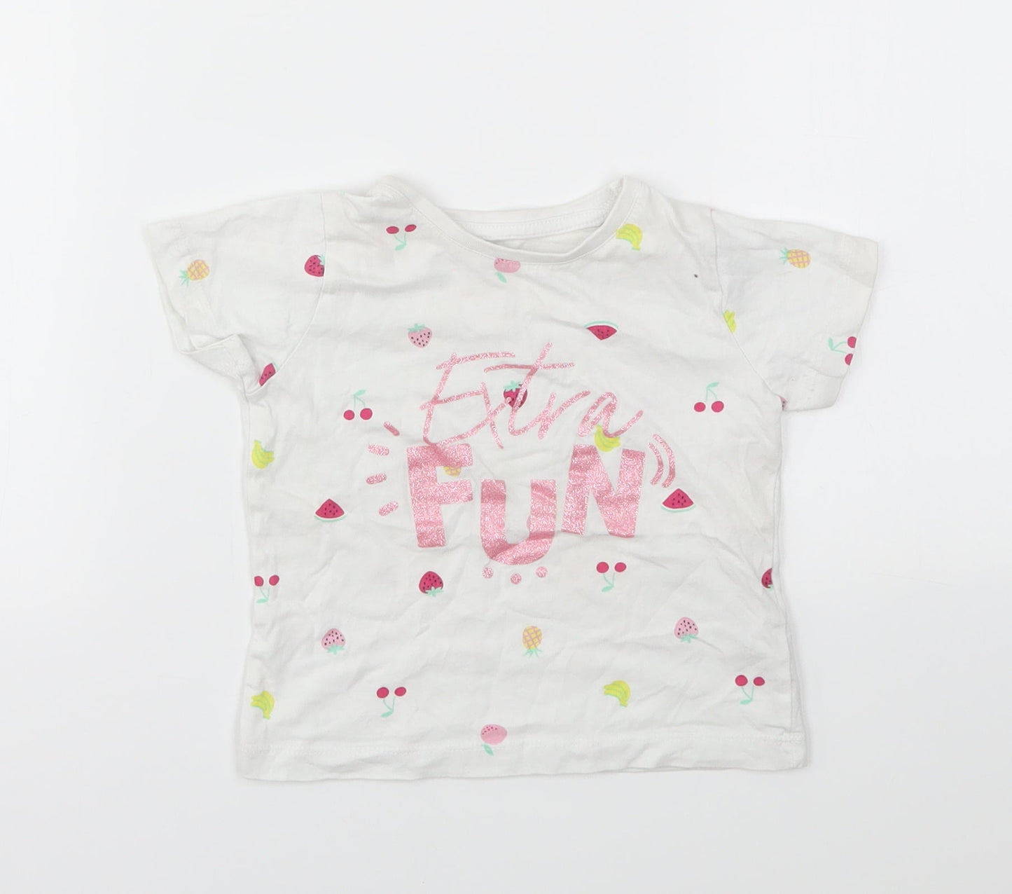 Primark Girls Multicoloured Geometric  Basic T-Shirt Size 12-18 Months