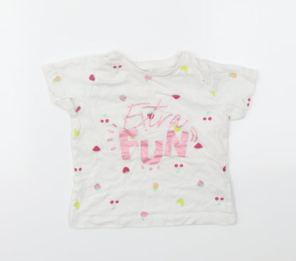 Primark Girls Multicoloured Geometric  Basic T-Shirt Size 12-18 Months