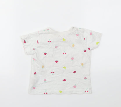 Primark Girls Multicoloured Geometric  Basic T-Shirt Size 12-18 Months