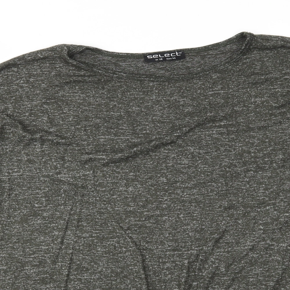 Womens UK Size 16 Select Green Basic T-Shirt