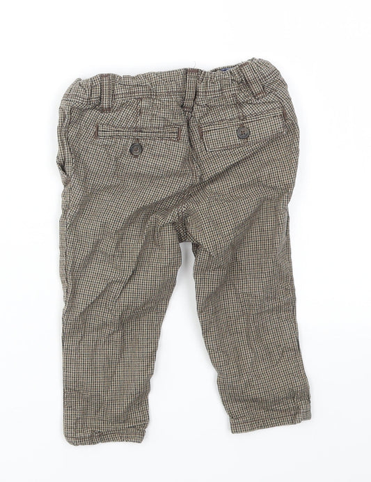 H&M Boys Brown Check  Capri Jeans Size 6-9 Months