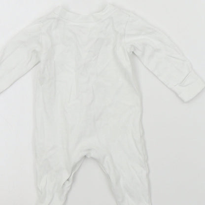 George Baby White Colourblock  Babygrow One-Piece Size 0-3 Months