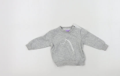 lily&dan Baby Grey Colourblock  Pullover Jumper Size 3-6 Months