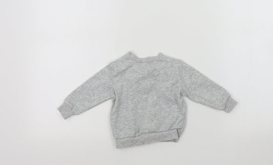 lily&dan Baby Grey Colourblock  Pullover Jumper Size 3-6 Months