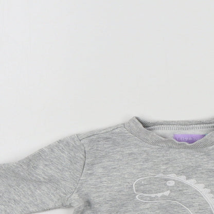 lily&dan Baby Grey Colourblock  Pullover Jumper Size 3-6 Months