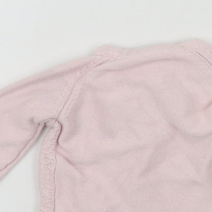 Nutmeg Girls Pink Colourblock  Cardigan Jumper Size 3-6 Months