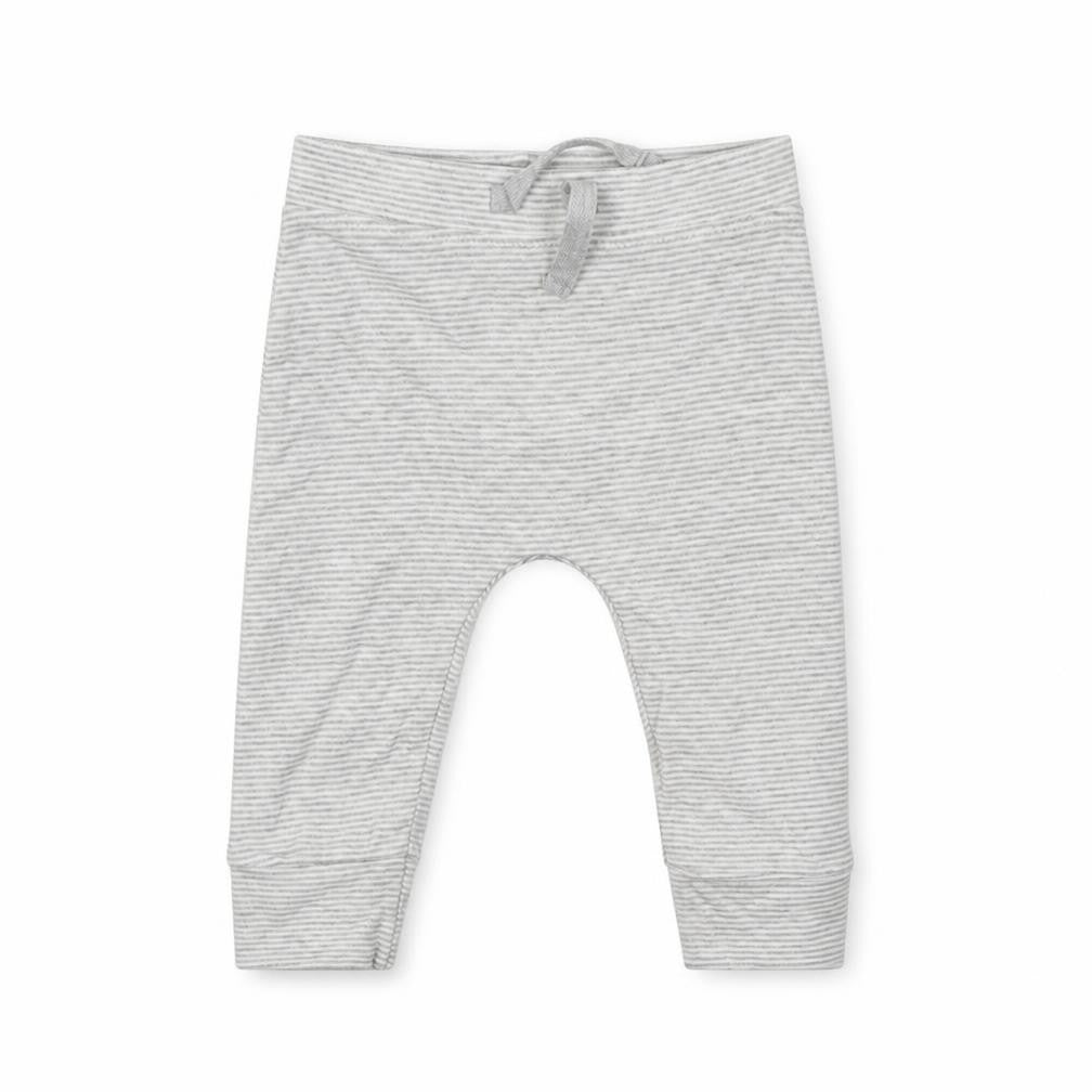 Front view of George Baby Green Striped Jogger Leggings, size 3-6, Months