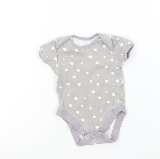George Baby Grey Polka Dot  Babygrow One-Piece Size 3-6 Months